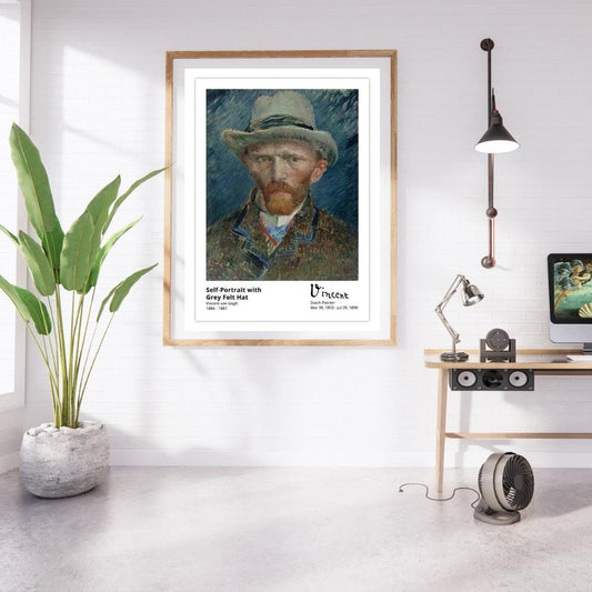 Van-gogh-autoportrait-avec-chapeau-en-feutre-gris-table