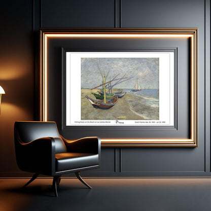 bateaux-de-peche-aux-saintes-maries-van-gogh-mur-noir