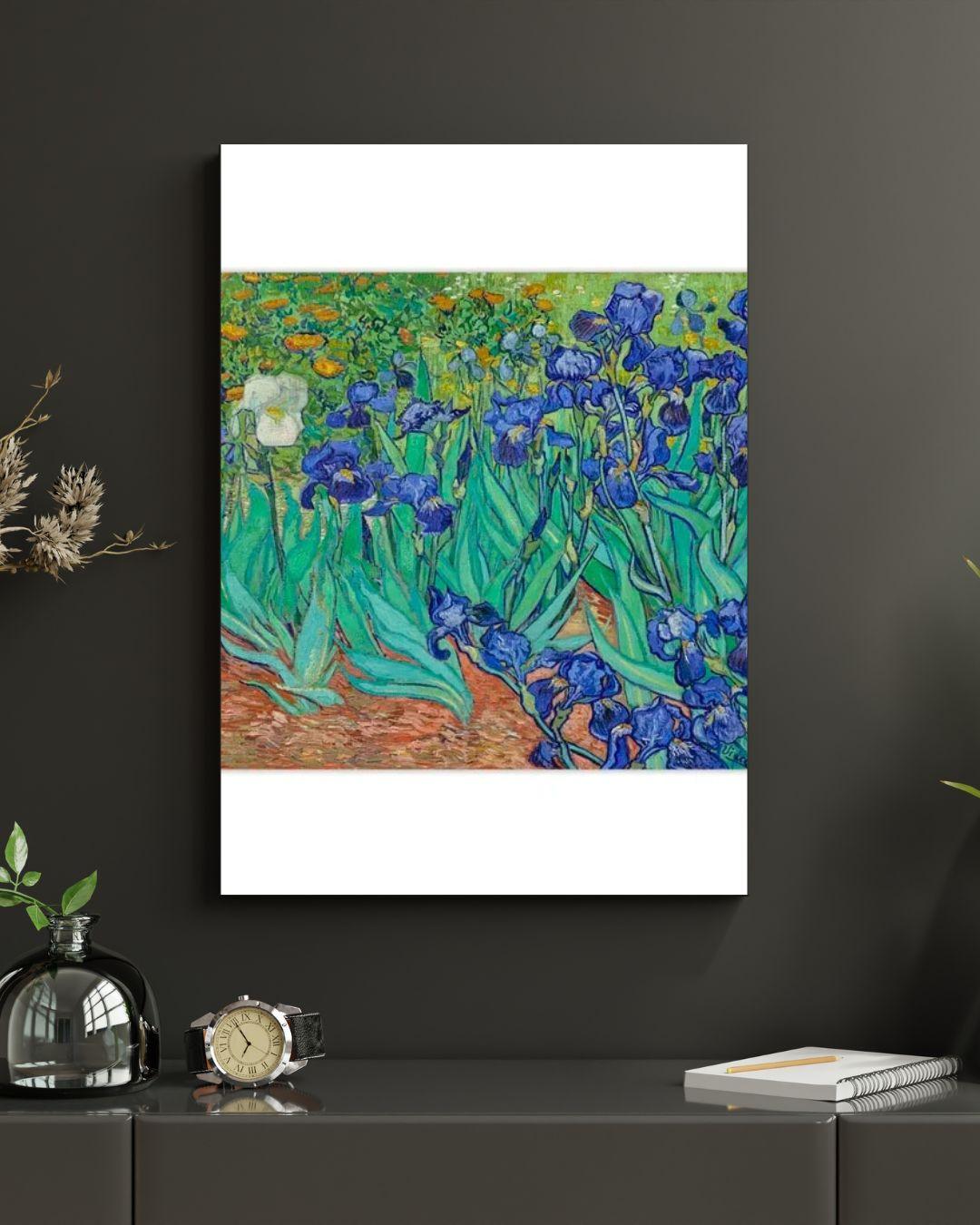 iris-van-gogh-mur-noir